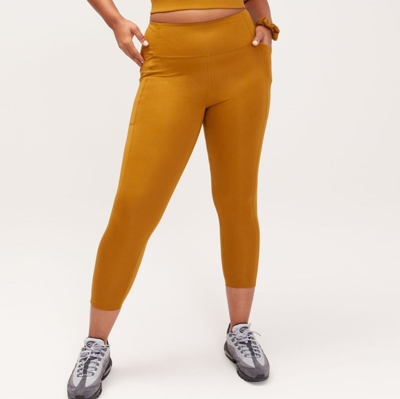 Girlfriend Collective High Rise Compressive Pocket Leggings Saddle - Picture 1 of 3
